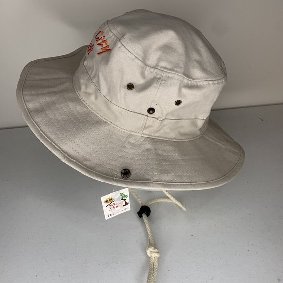 NWT Shade Shack Panama City Beach Tan Bucket Hat with Chin Strap - Picture 2 of 7